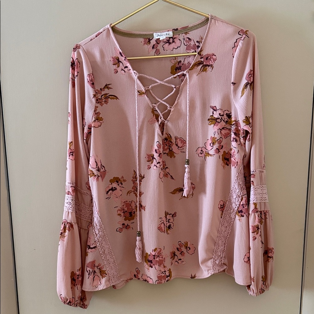 Taylor&Sage Pink Floral Blouse